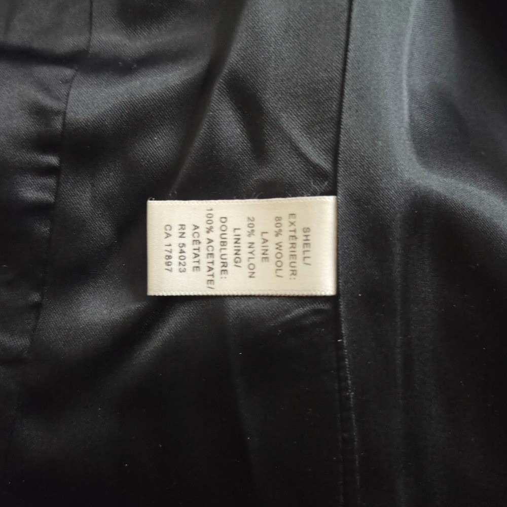 Banana Republic Women's Military Style Pea Coat Black Size Small Wool Blend - Picture 7 of 8